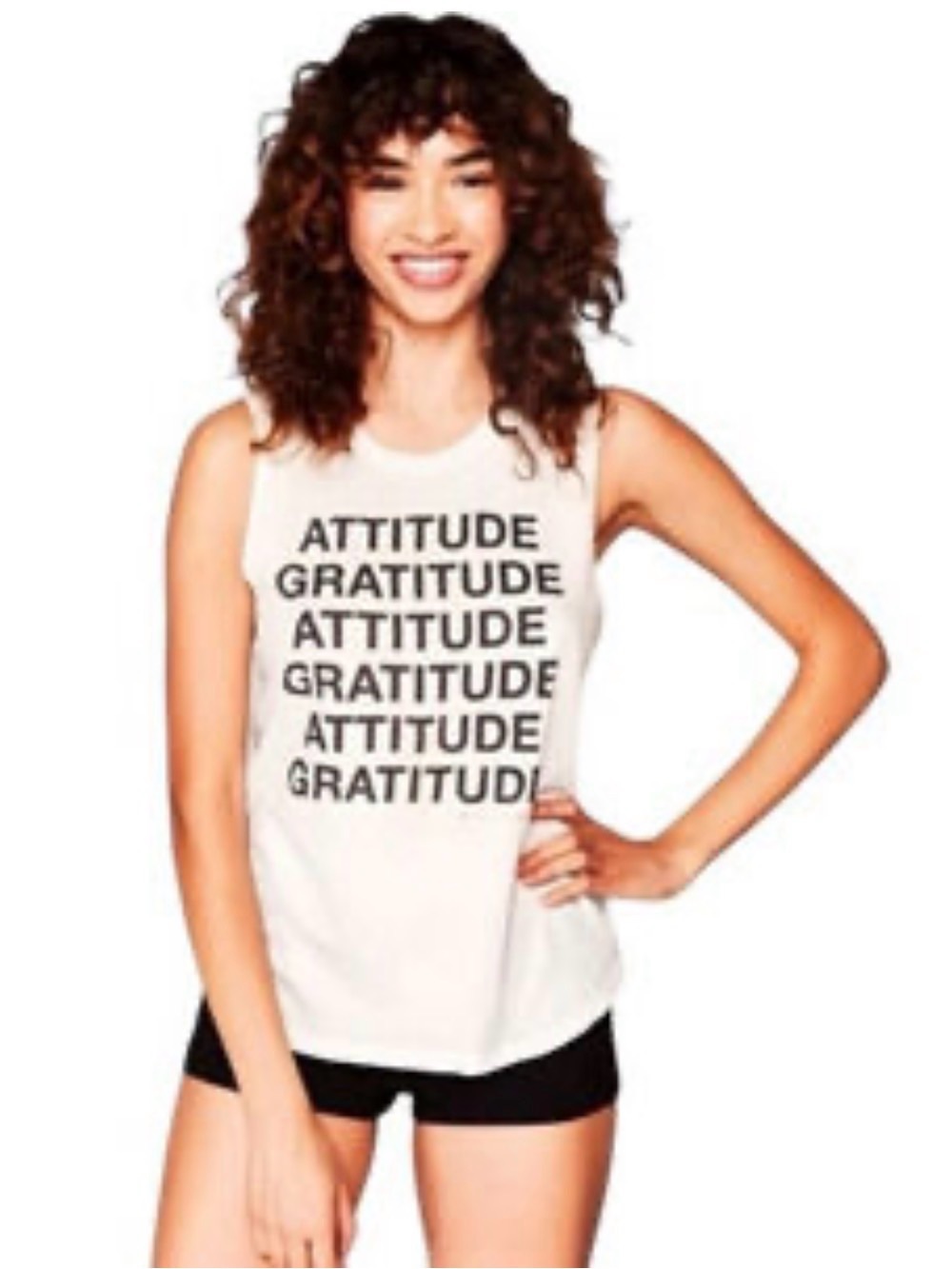Spiritual Gangster White Graphic Muscle Tank - Repeated Text